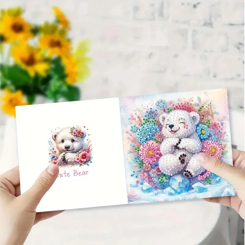 5D Diamond Painting Grußkarten – Kuschelige Eisbären