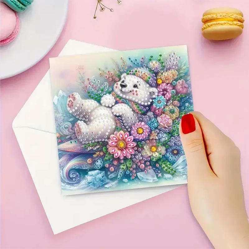 5D Diamond Painting Grußkarten – Kuschelige Eisbären