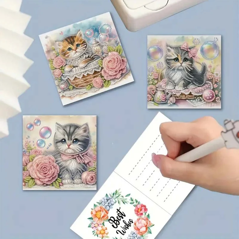 5D Diamond Painting Grußkarten – Kätzchenzauber