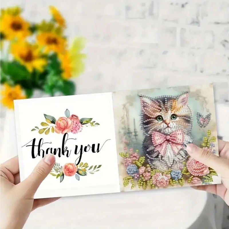 5D Diamond Painting Grußkarten – Kätzchenzauber