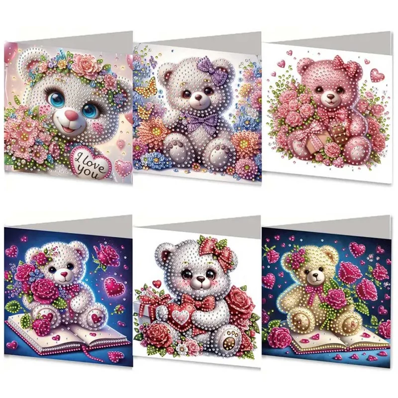 5D Diamond Painting Grußkarten – Liebenswerte Teddybären