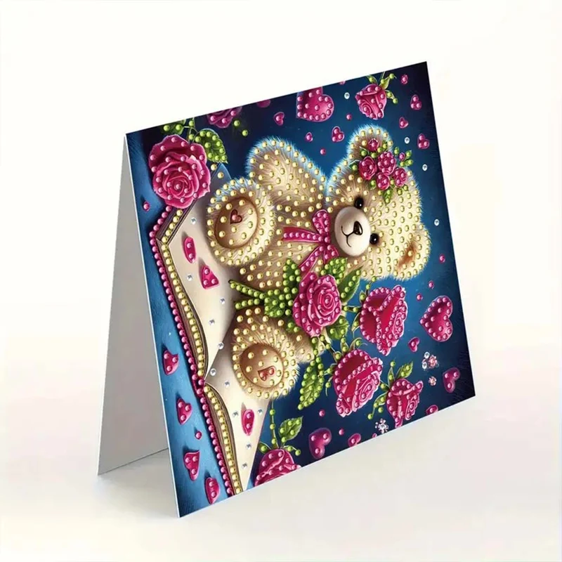 5D Diamond Painting Grußkarten – Liebenswerte Teddybären