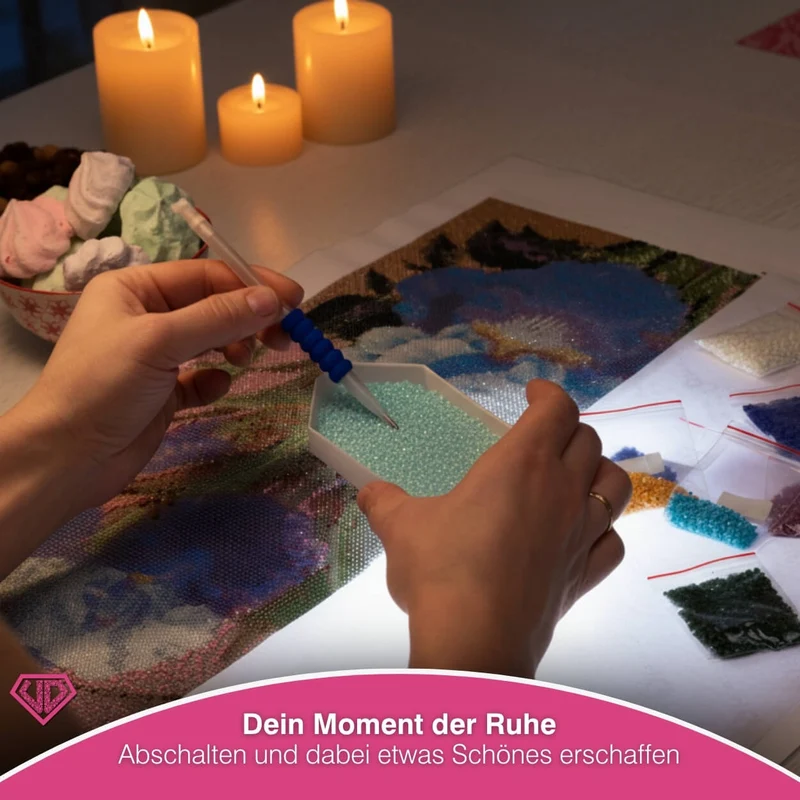 5D Diamond Painting – Morgen am Blütensee