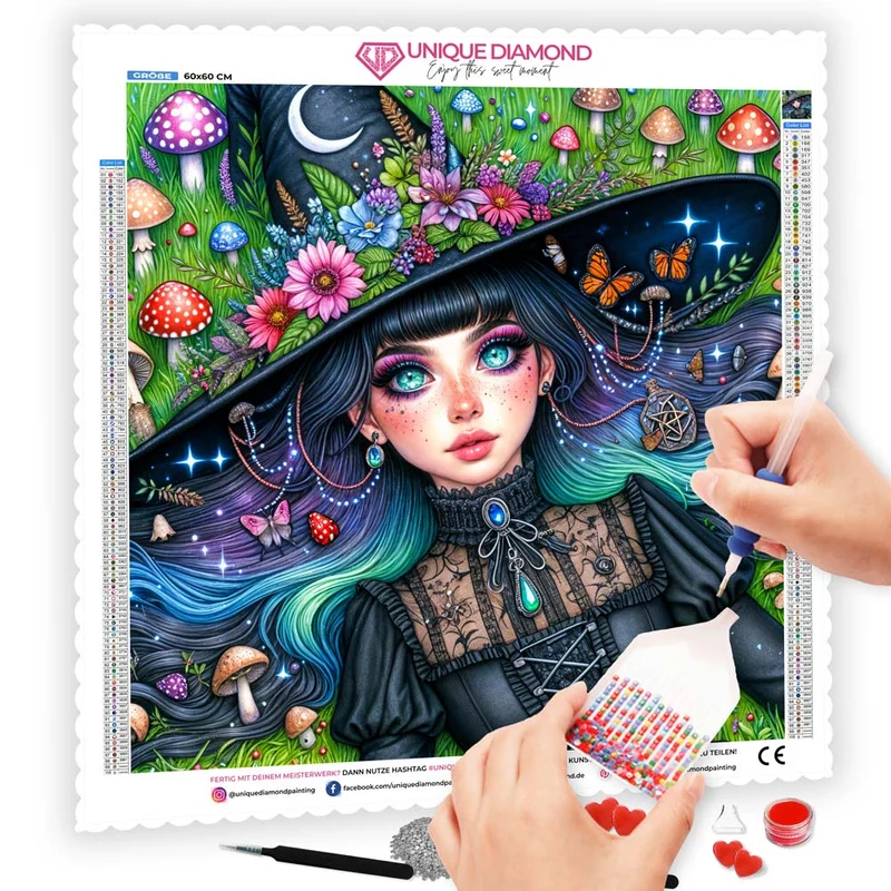 5D Diamond Painting – Elfenhexe im Zaubergarten