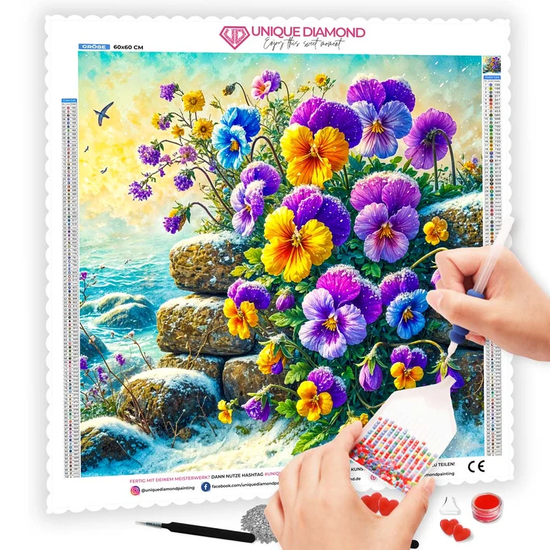 5D Diamond Painting – Eisblüten am Morgenmeer