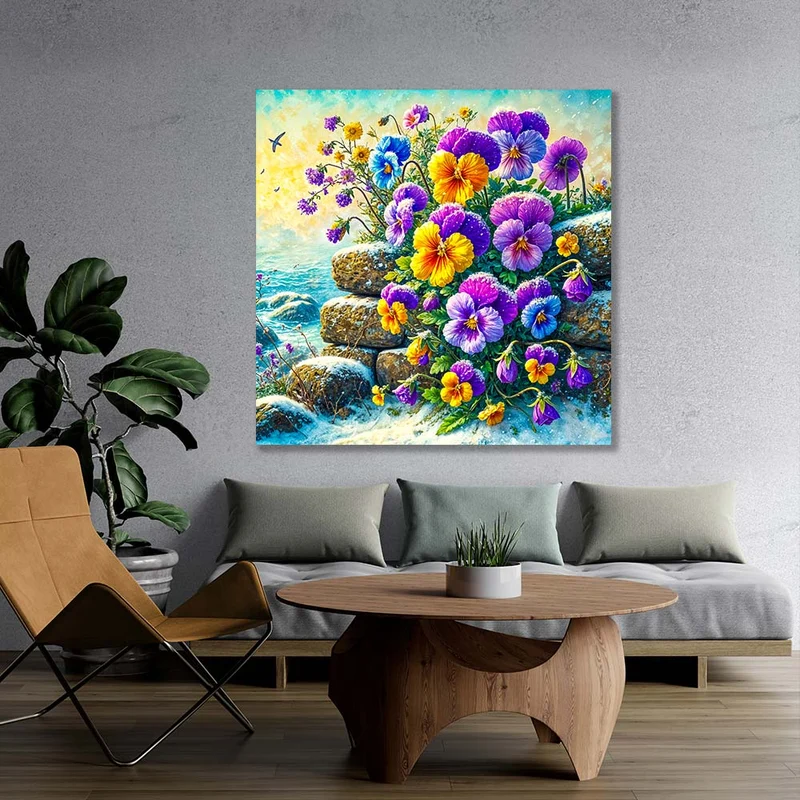 5D Diamond Painting – Eisblüten am Morgenmeer
