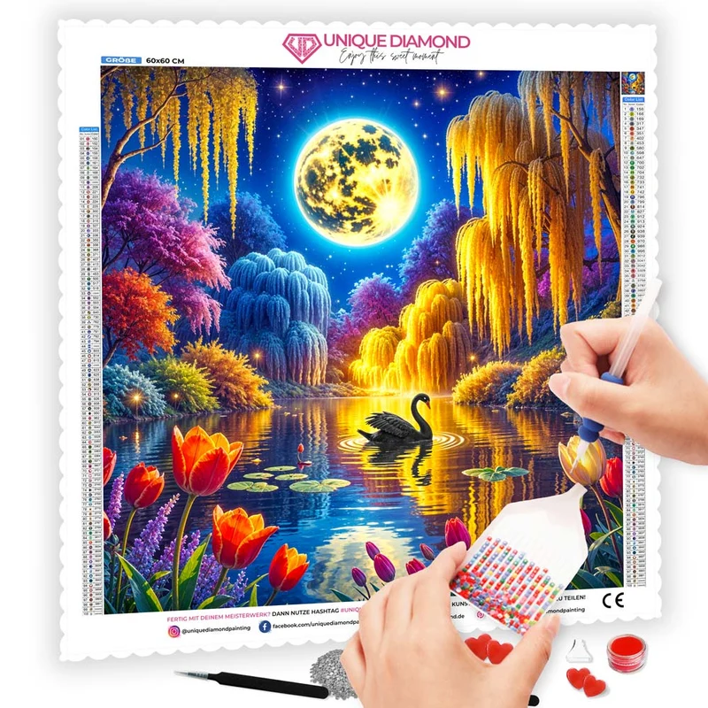 5D Diamond Painting – Nocturne des Schwarzen Schwans