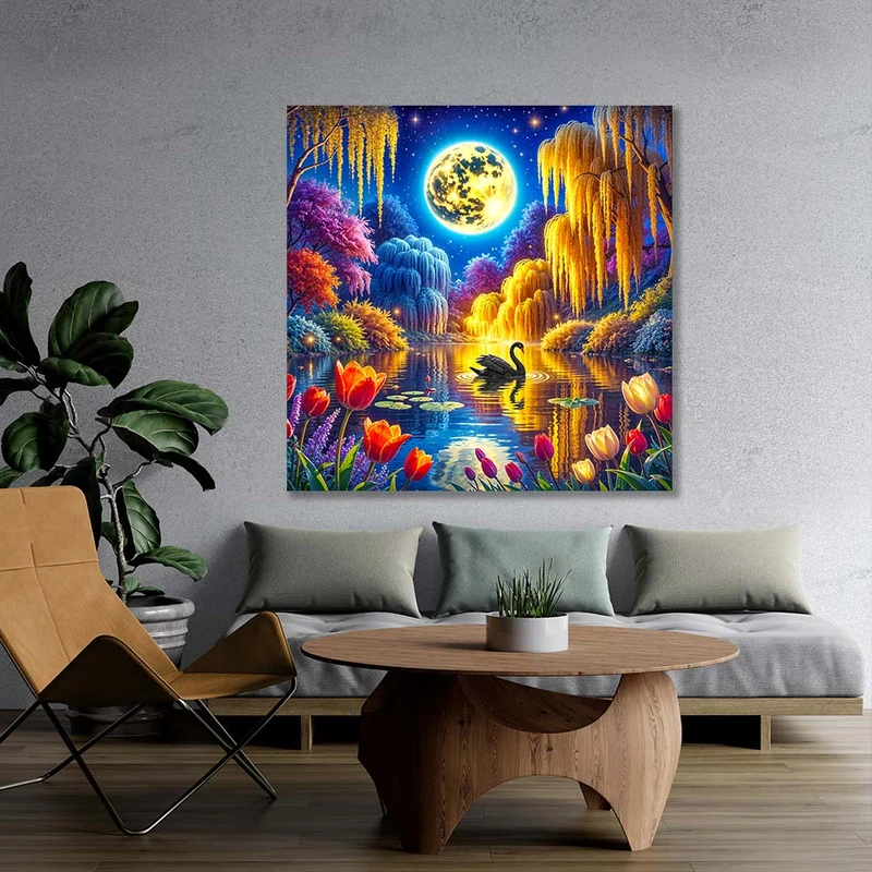 5D Diamond Painting – Nocturne des Schwarzen Schwans