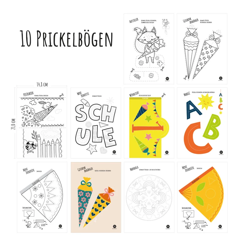 Prickeln Schulanfang - 10 Prickelmotive
