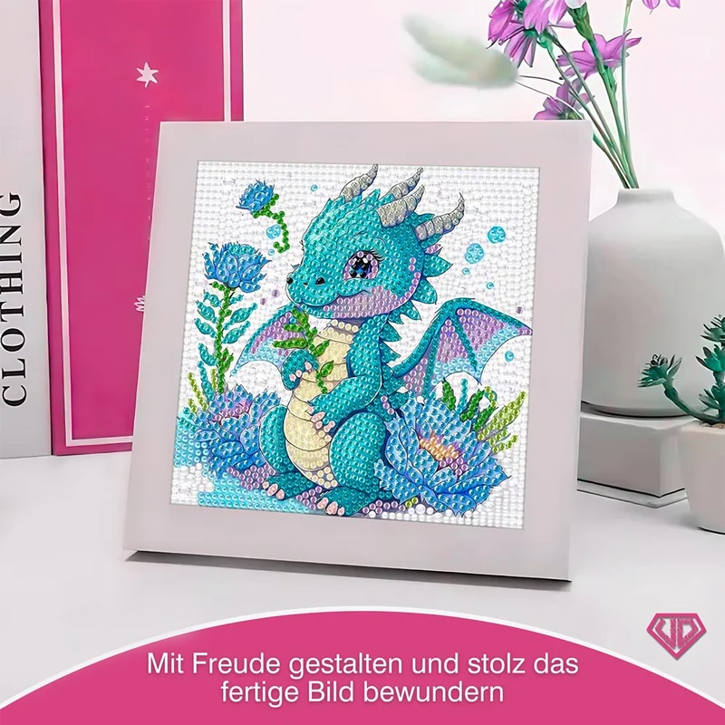 5D Diamond Painting Blüten-Drache Lumi mit Strasssteinchen