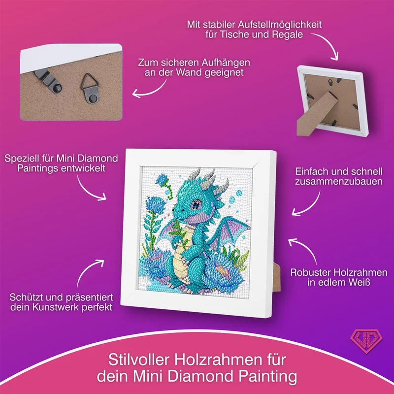 5D Diamond Painting Blüten-Drache Lumi mit Strasssteinchen