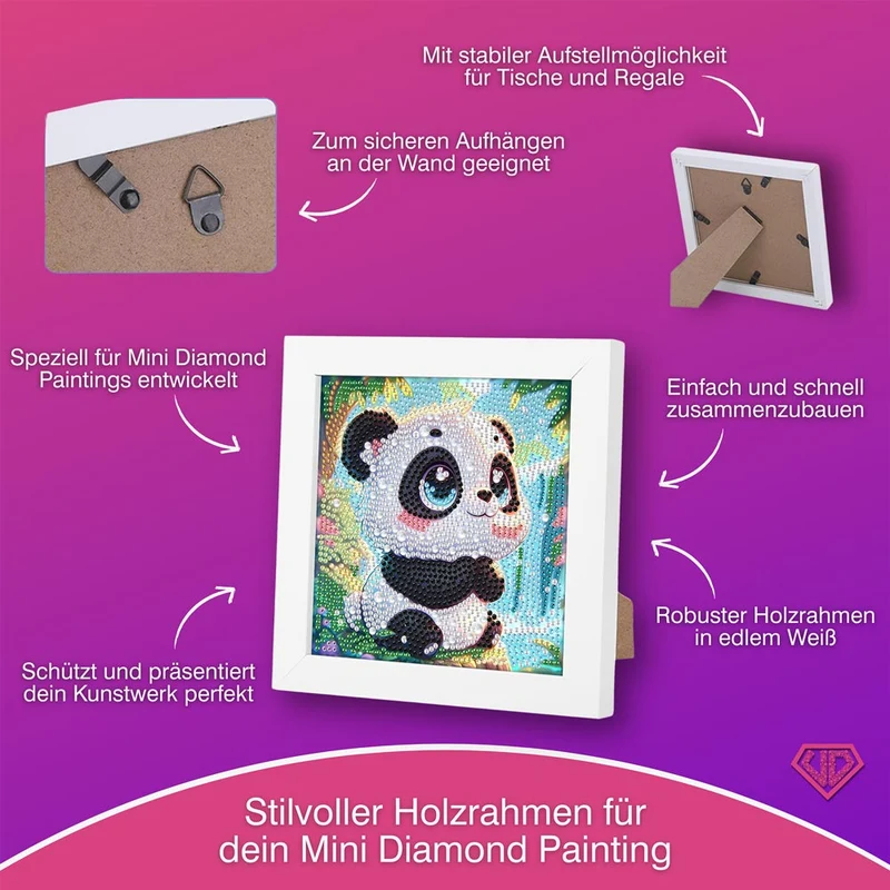 5D Diamond Painting Kleiner Panda im Dschungel mit Strasssteinchen