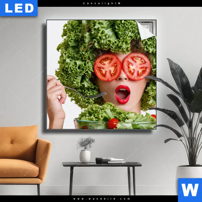 Canvalight® Leuchtbild | Salat Diva | Quadrat