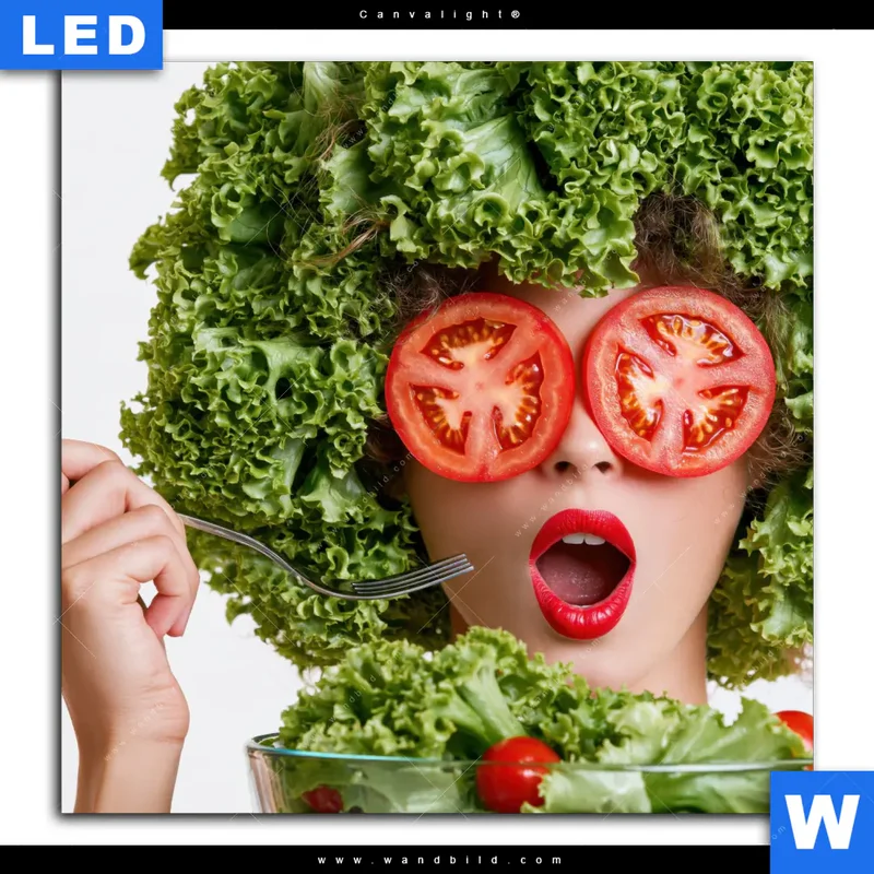 Canvalight® Leuchtbild | Salat Diva | Quadrat