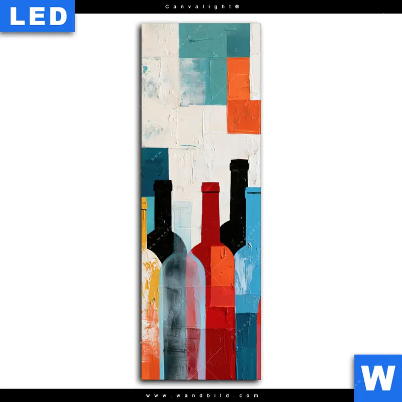 Canvalight® Leuchtbild | Bunte Weinvielfalt | Schmal