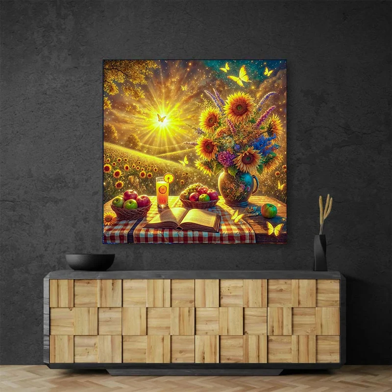 5D Diamond Painting – Sonnenzauber im Blütenmeer