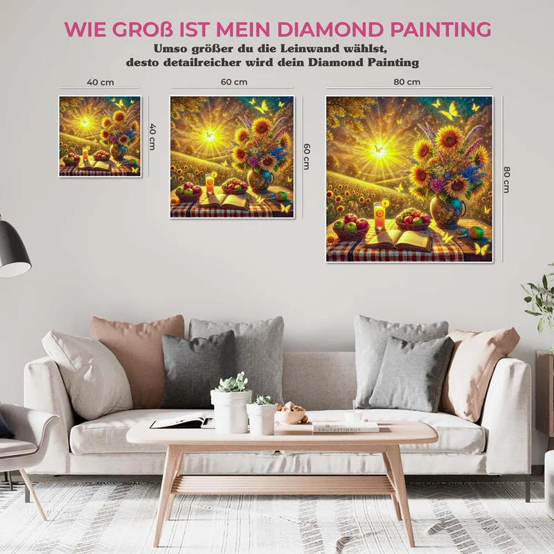 5D Diamond Painting – Sonnenzauber im Blütenmeer