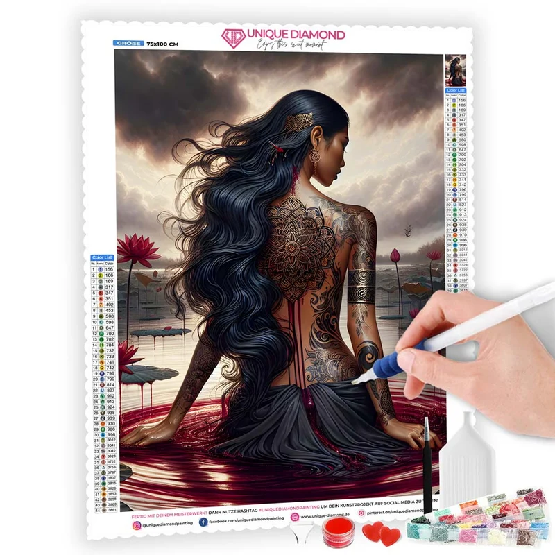 5D Diamond Painting – Göttin der Schattenblüte