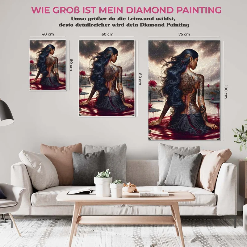 5D Diamond Painting – Göttin der Schattenblüte