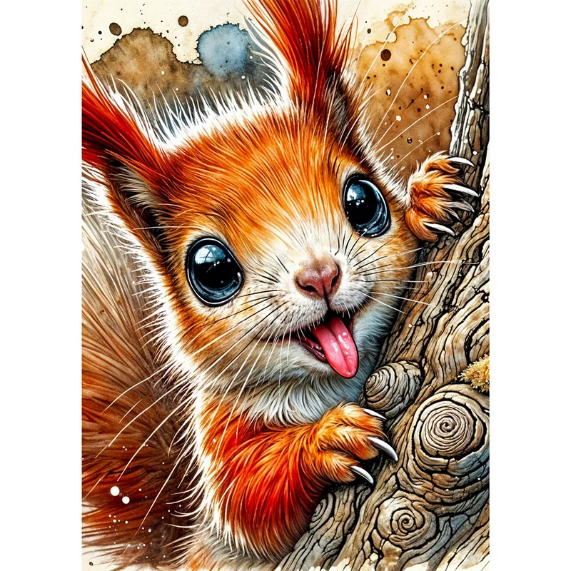 5D Diamond Painting – Frecher Waldbewohner