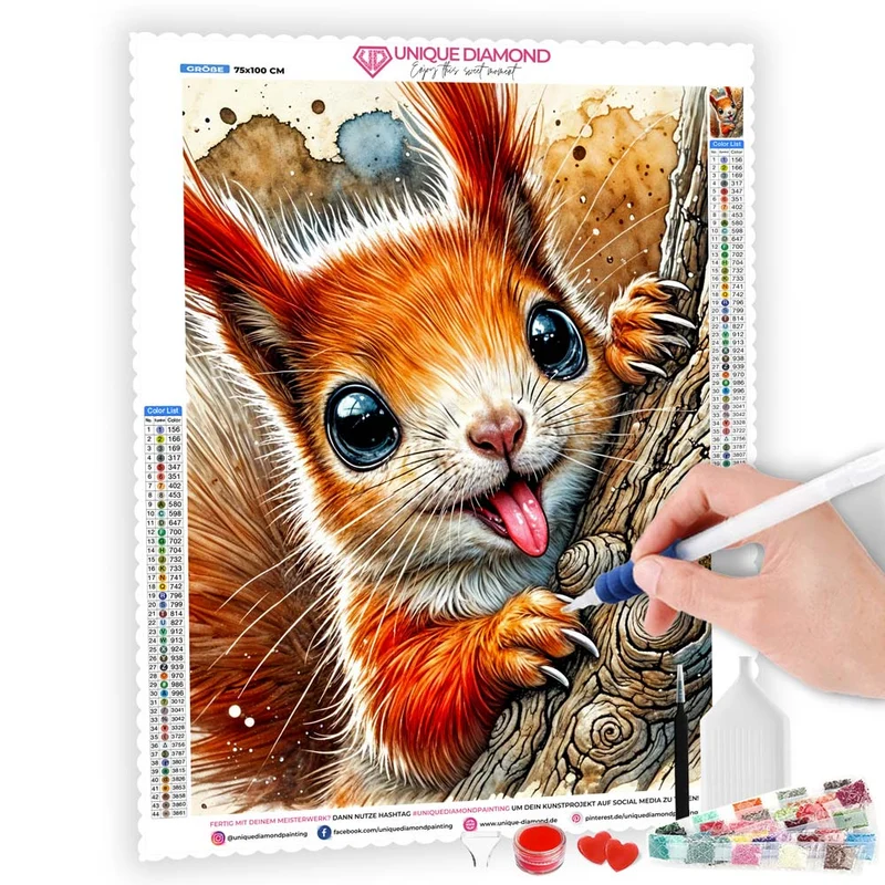 5D Diamond Painting – Frecher Waldbewohner
