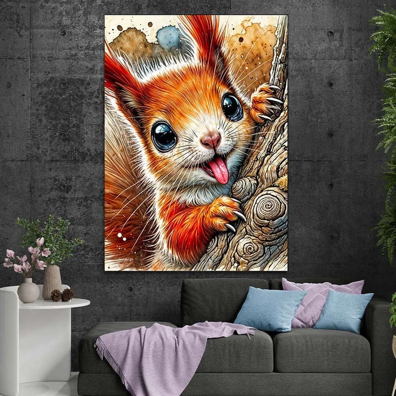 5D Diamond Painting – Frecher Waldbewohner