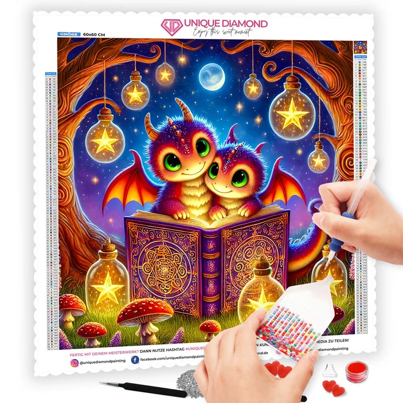5D Diamond Painting – Drachenmärchen im Sternenwald