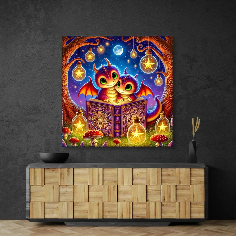 5D Diamond Painting – Drachenmärchen im Sternenwald