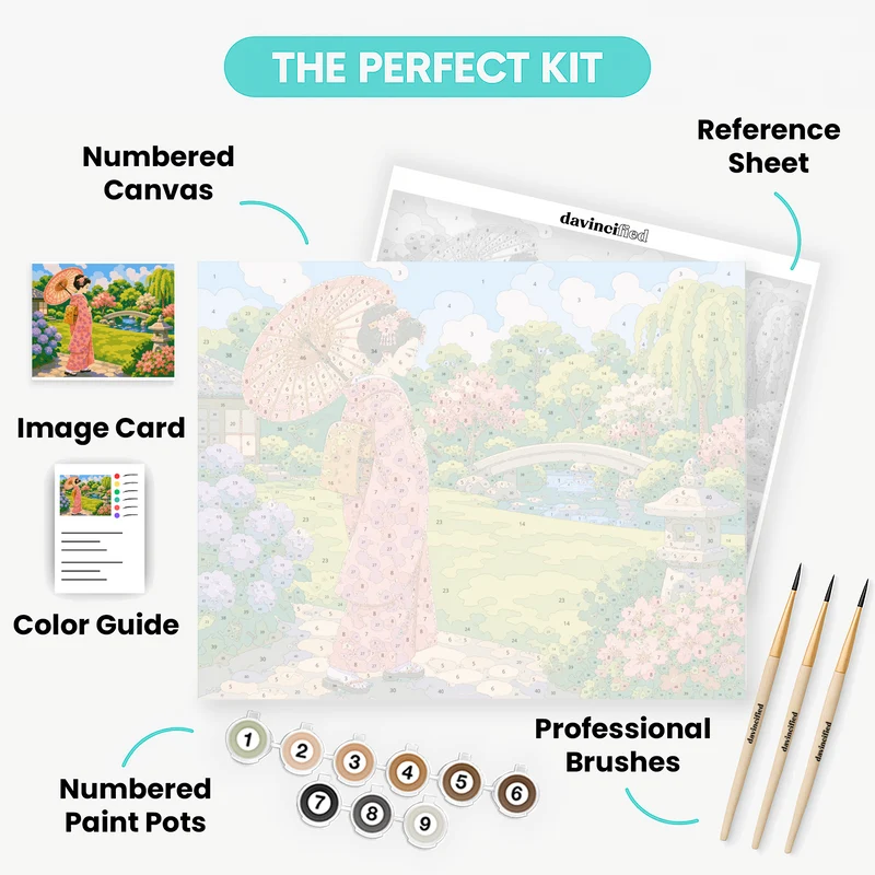 Coral Kimono Stroll - Paint by Numbers Kit