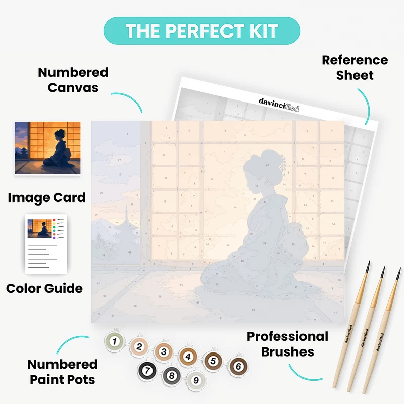 Geisha at Twilight - Paint by Numbers Kit