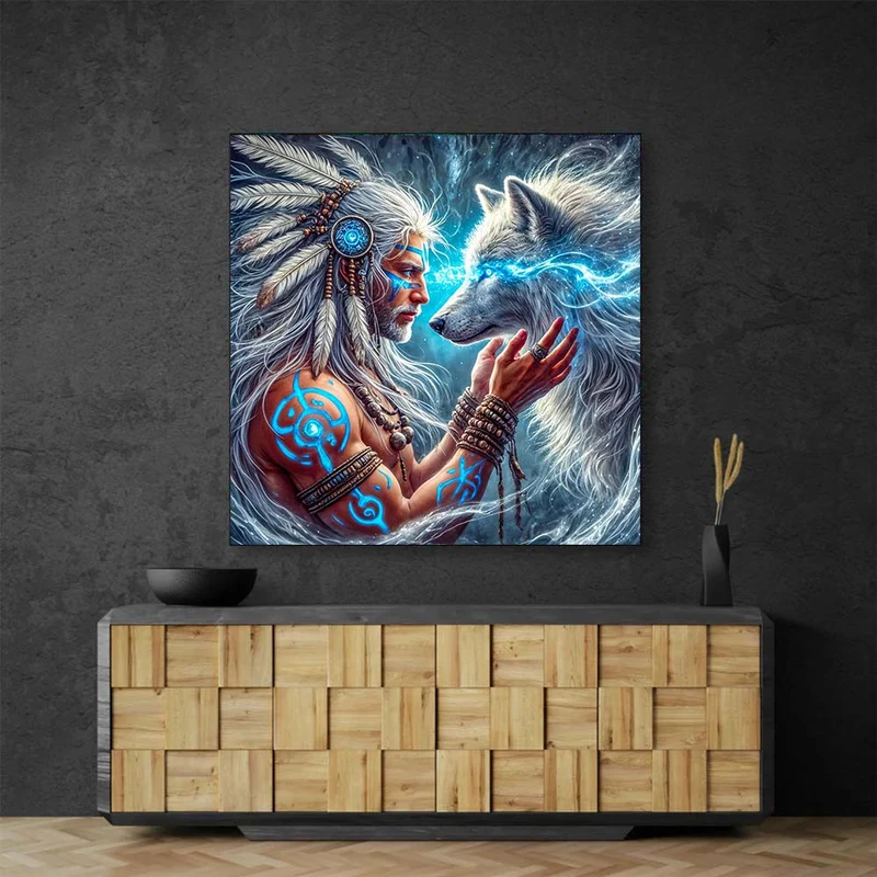 5D Diamond Painting – Seelenverbindung des Wolfes