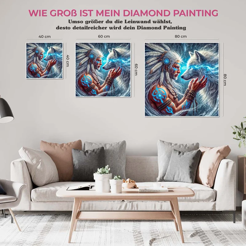 5D Diamond Painting – Seelenverbindung des Wolfes