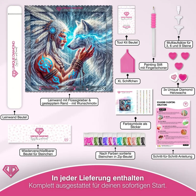 5D Diamond Painting – Seelenverbindung des Wolfes