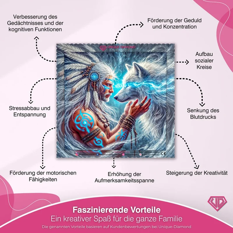 5D Diamond Painting – Seelenverbindung des Wolfes