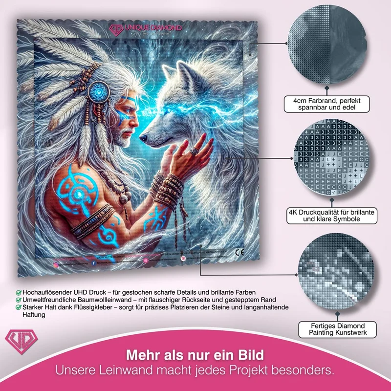 5D Diamond Painting – Seelenverbindung des Wolfes