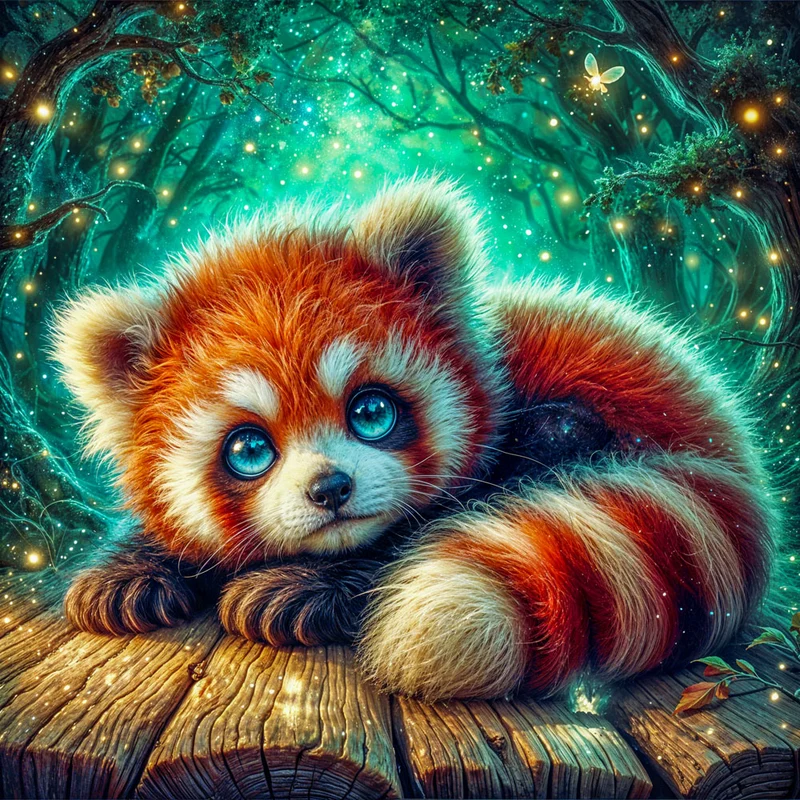 5D Diamond Painting – Funkelnder Waldfreund