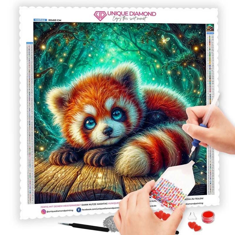 5D Diamond Painting – Funkelnder Waldfreund
