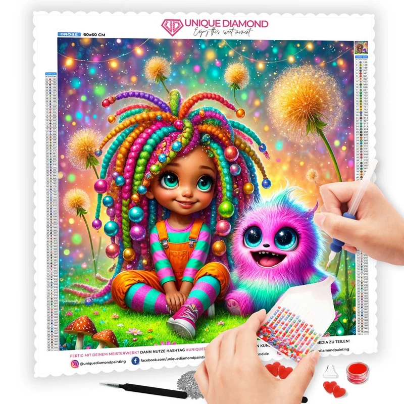 5D Diamond Painting – Funkelfreunde im Zaubergarten