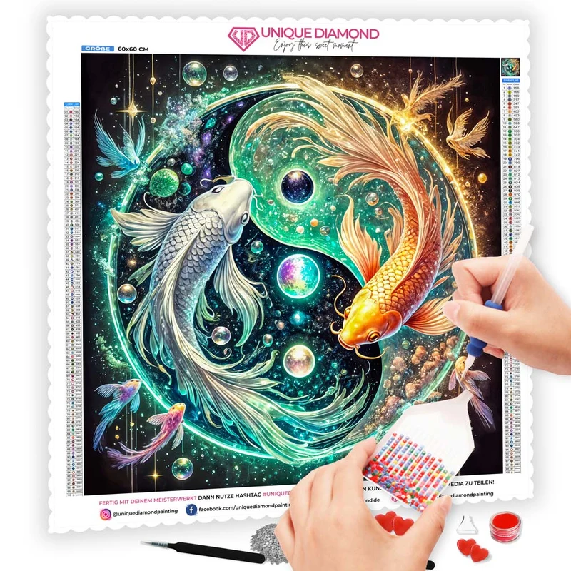 5D Diamond Painting – Tanz der Koi im Sternenzirkel