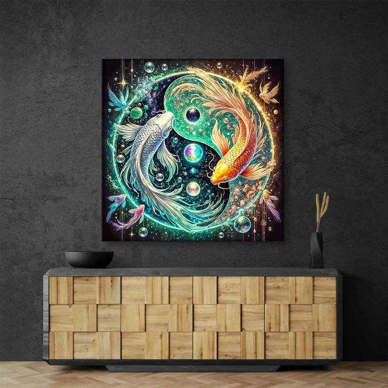 5D Diamond Painting – Tanz der Koi im Sternenzirkel