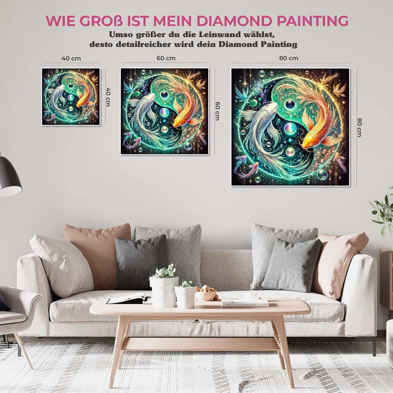 5D Diamond Painting – Tanz der Koi im Sternenzirkel