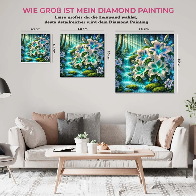 5D Diamond Painting – Lilienquelle der Träume