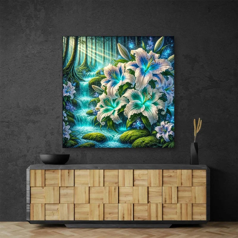 5D Diamond Painting – Lilienquelle der Träume