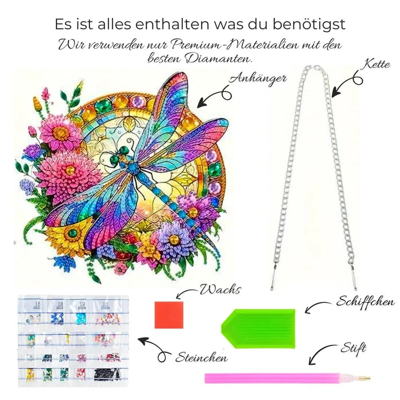 5D Diamond Painting Türanhänger Libelle