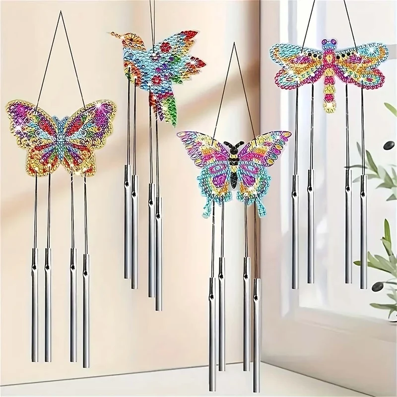 5D Diamond Painting Windspiele – Naturzauber mit Schmetterlingen und Kolibris