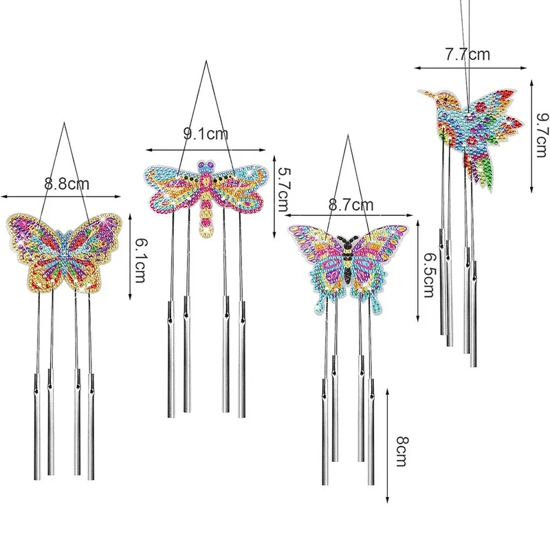 5D Diamond Painting Windspiele – Naturzauber mit Schmetterlingen und Kolibris