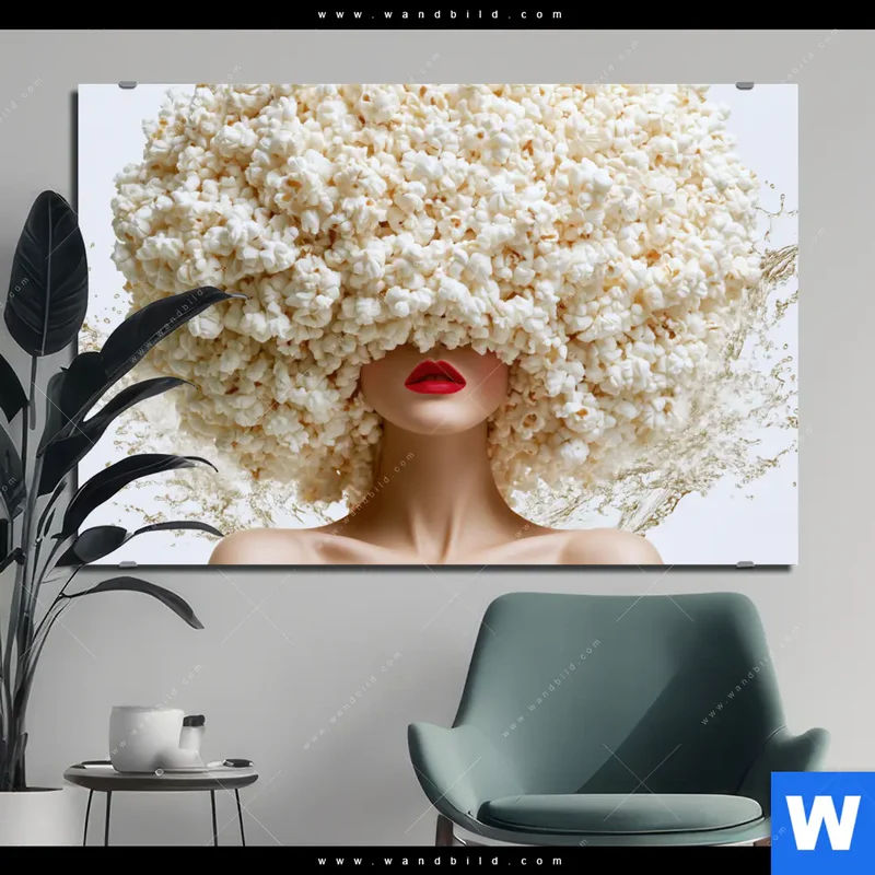 Aluminiumbild gebürstet | Crazy Popcorn Hair | Querformat