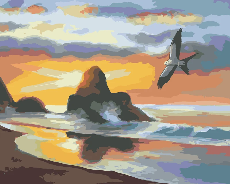 Diamond painting - SCHWALBE ÜBER DEM MEER (D. RUSTY RUST)