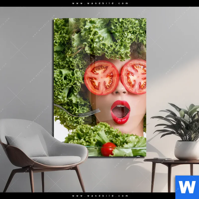 Acrylglasbild | Salat Diva | Hochformat