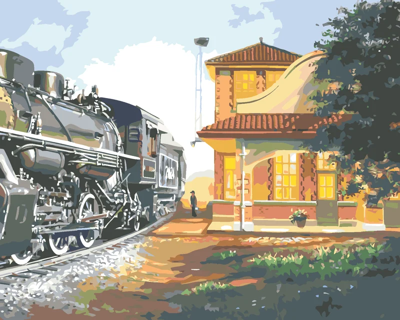 Diamond painting - ZUG UND BAHNHOF (D. RUSTY RUST)